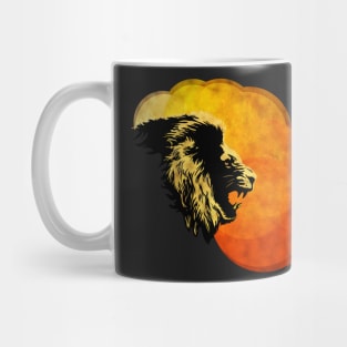 NIGHT PREDATOR: lion silhouette illustration Mug